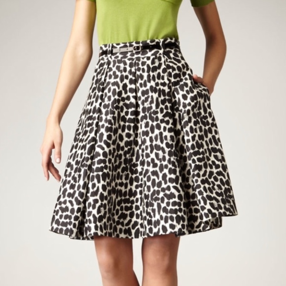 NWT Kate Spade Leopard Silk Skirt